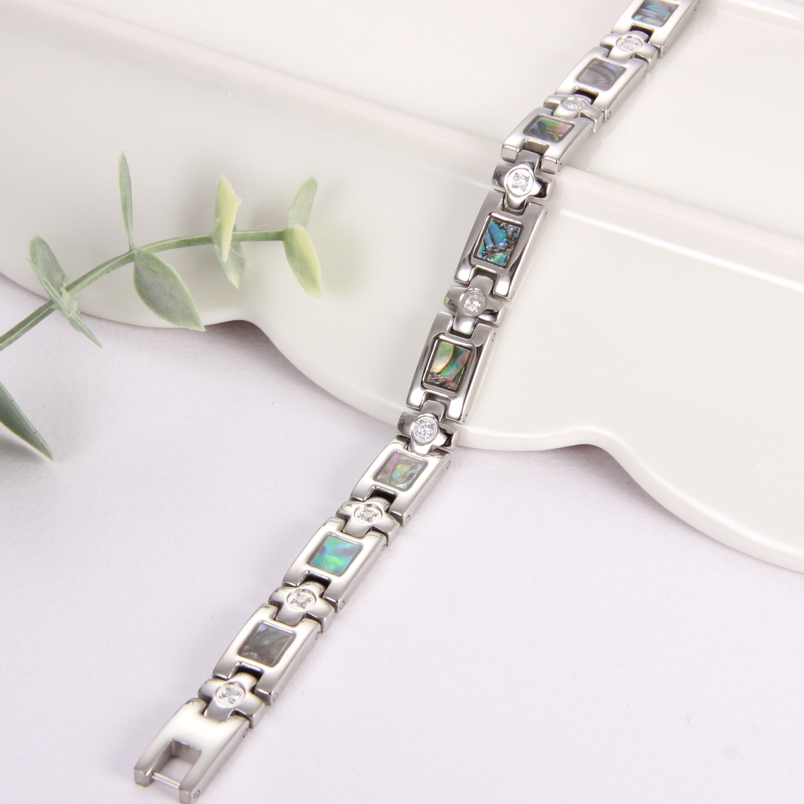 Women's Stainless Steel Magnetic Bracelet Adjustable Length Gift